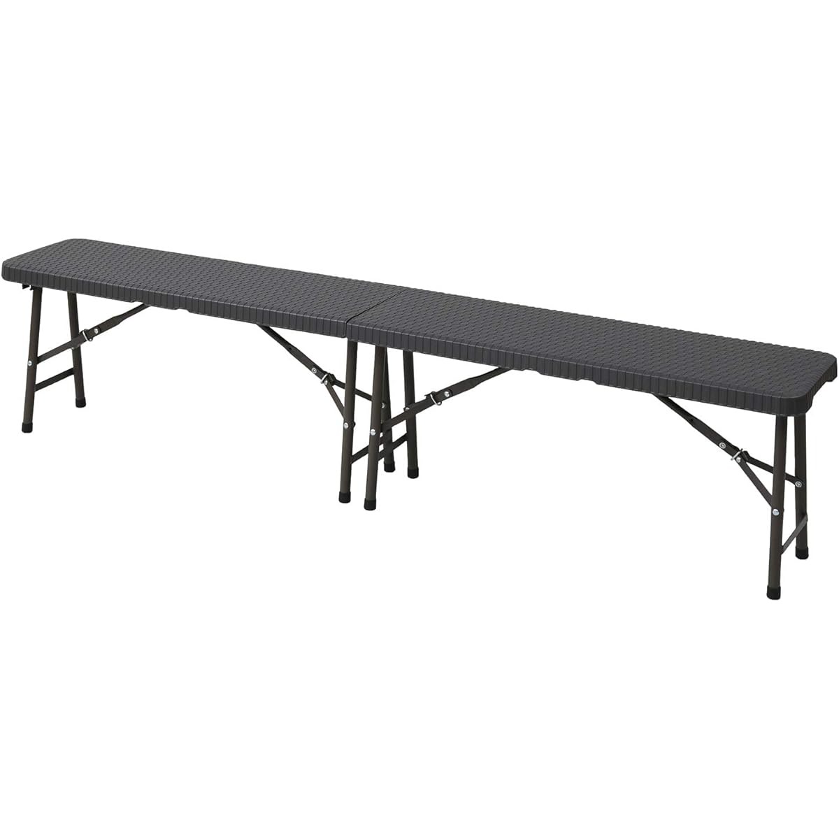 [Garden Master] Folding Garden Bench Width 183 x Depth 28 x Height 43.5 cm Wicker Style Garden Veranda Terrace Balcony Garden Master Dark Brown HFB-1828