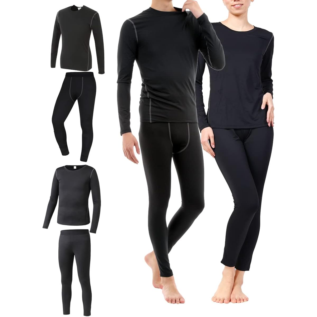 [Village Variety] Sauna Suit Inner Men's Women's [Crimp Sweat Absorption] Top and Bottom Set Cold Protection Inner