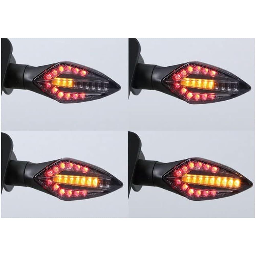 Kijima Motorcycle Bike Parts LED Combination (Blinker & Tail Lamp) TRD Type Sequential 12V2.7/0.2/2W Black Body/Smoke Lens 219-5182