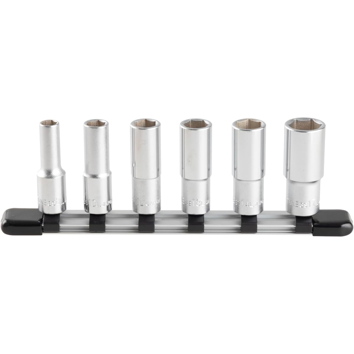 TONE Deep Socket Set (Hexagonal, with holder) HSL306 Drive angle 9.5mm (3/8") Contents 6 items