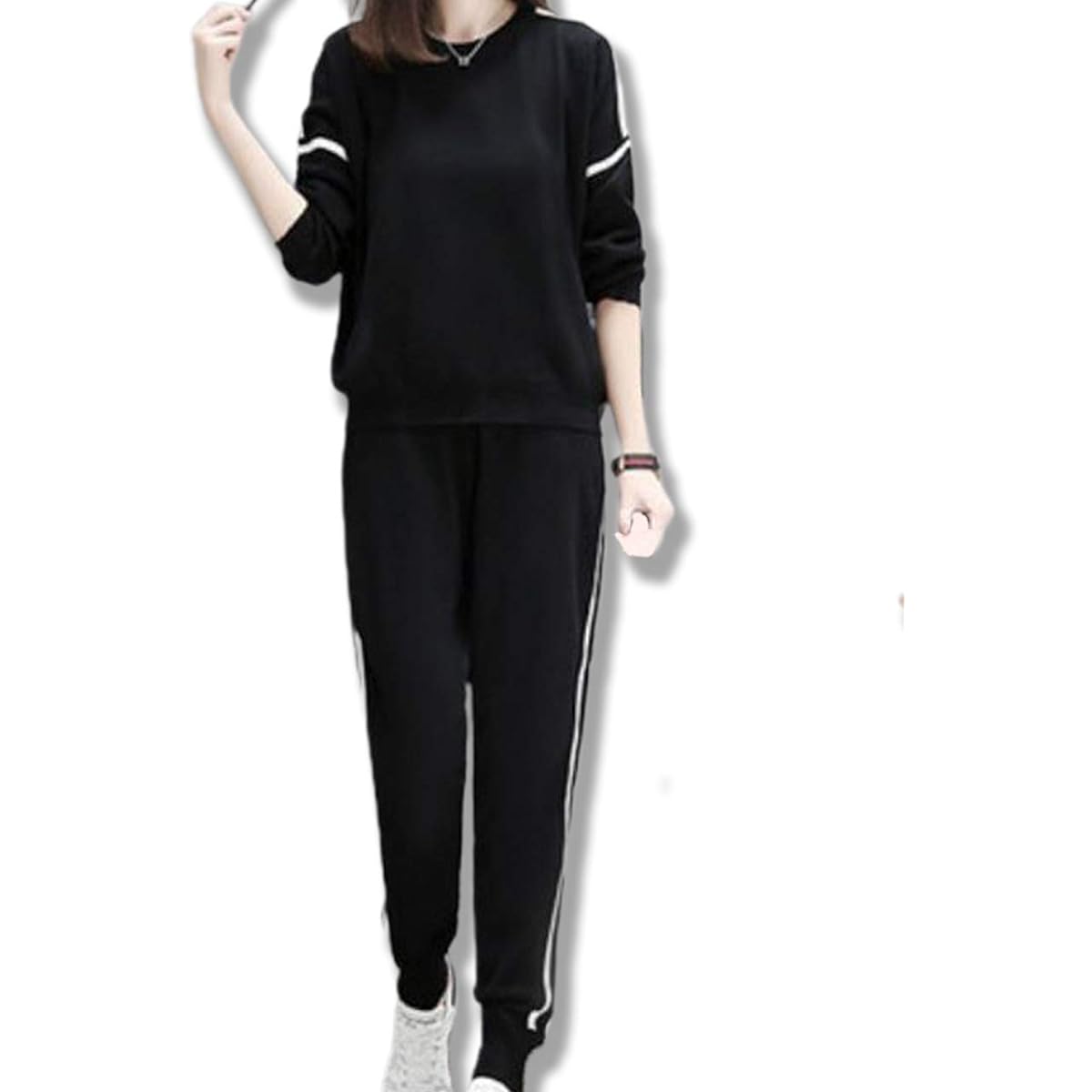 [Slow Ride] Women's Setup, Jersey Material, Top and Bottom Set, Room Wear, Everyday Wear, Thin, Loose, Large Size