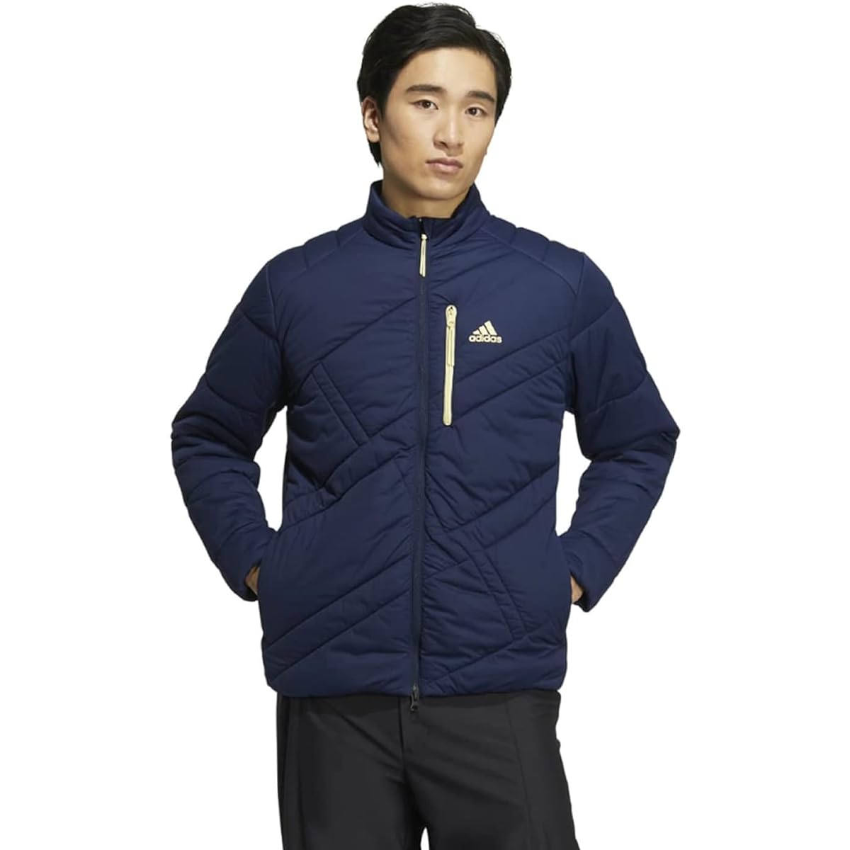 [Adidas Golf] Golf Jacket, Big Adidas Logo, Thermal, Medium Wadding, Long Sleeve, Full Zip Jacket, Men's