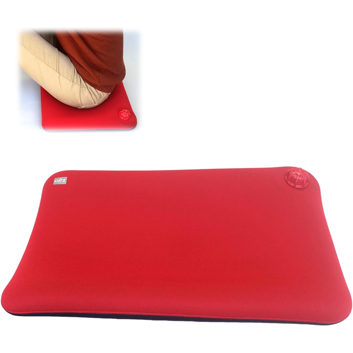 Soft hot water bottle, seat cushion type (no holes/red front/navy lining), long-lasting warmth for hips, buttocks, back, inside a futon, inside a kotatsu, energy saving, comes with a one-year warranty