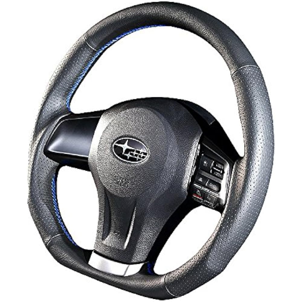 DAMD Subaru Steering SS360-D Black Leather x Blue Stitch [SS360D2]