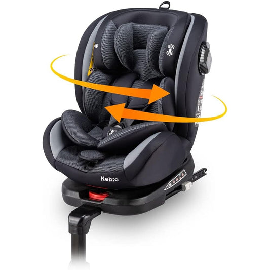 Nebio Child Seat, Junior Seat, ISOFIX Fixed, 360° Rotatable, for Ages 0 to 11, Turn Pit, Newborn, Easy to Install, Nebio