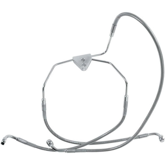Hill Country Custom Front Stainless Steel Braided Stock Length Brake Line for 1996-2007 Harley-Davidson FLHT/C/CU Touring Models - HC-401072