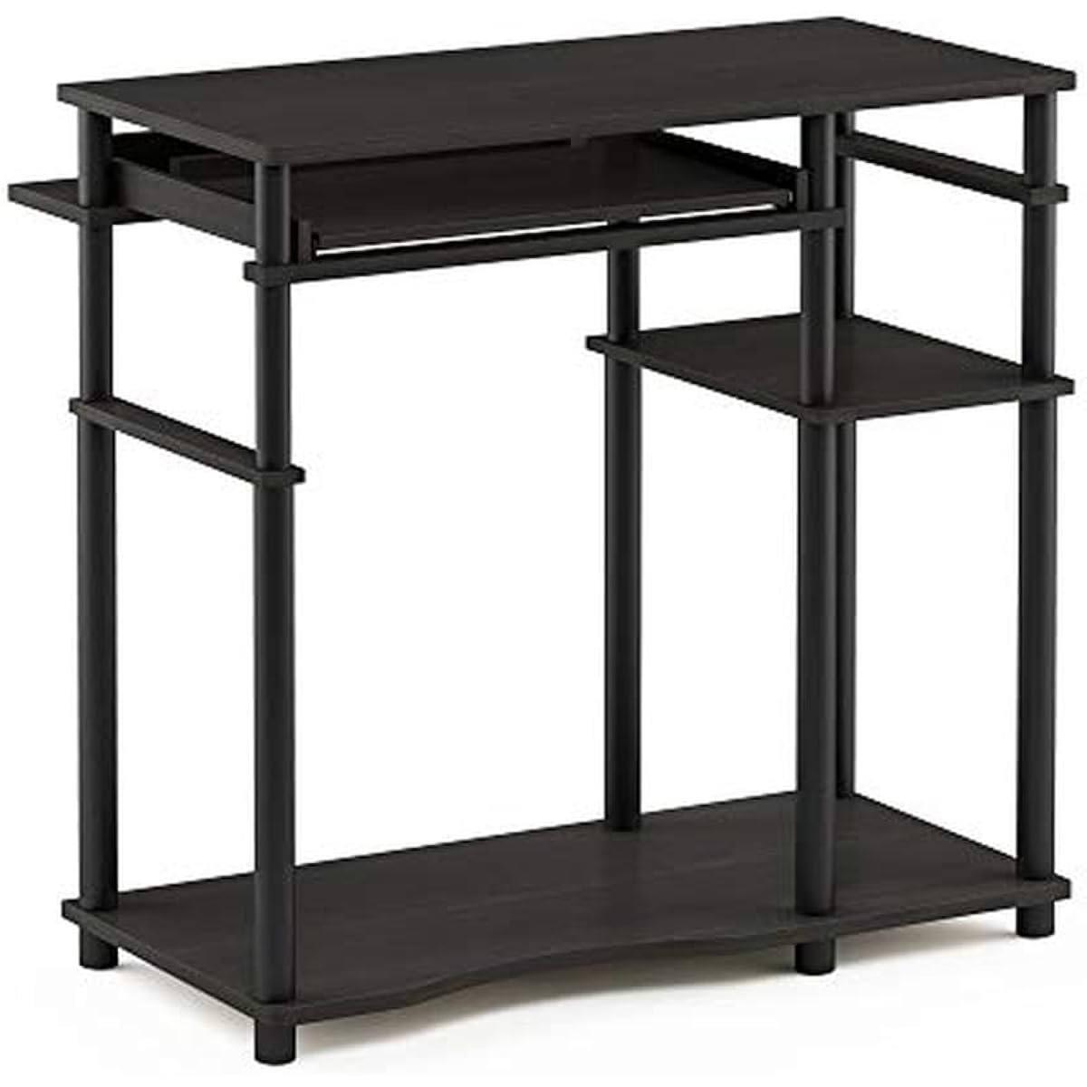 Furinno Computer desk with bookshelf Abbott series 80.0 x 47.0 cm x 79.0 cm Color: Espresso/Black ‎17097EX/BK