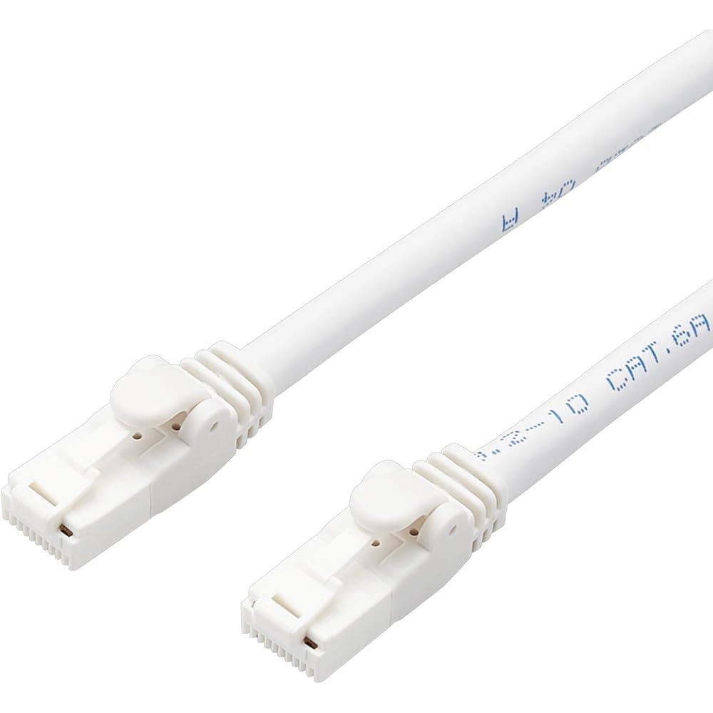 ELECOM LAN Cable CAT6A Compatible 20m Nail Break Prevention Simple Package Compliant with EU RoHS Directive Twisted Wire White LD-GPAT/WH20/RS