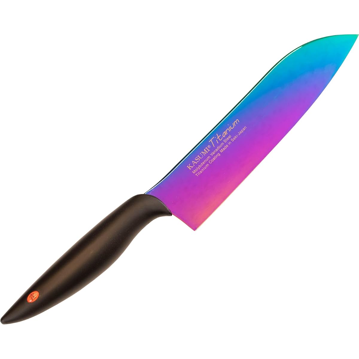 SUMIKAMA Kasumi Knife Titanium Coating Santoku Knife Made in Japan 18cm All Purpose Knife Rust Resistant Sharpness Color Opal Made in Seki City KASUMI 22018/RA