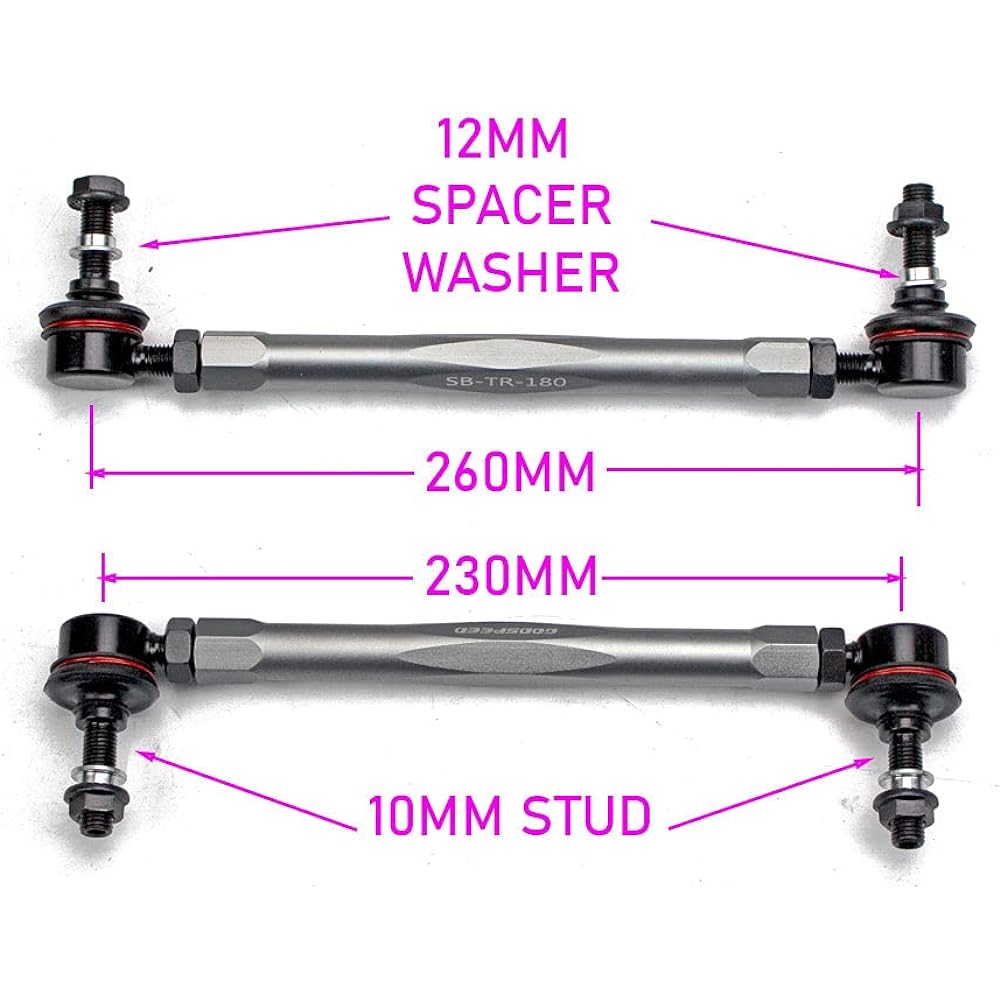 GODSPEED Adjustable Universal Fit Shaking Burt Drink Stud to Stud range 210-240mm 10mm Stud 12mm Stud Sold with spacer washer