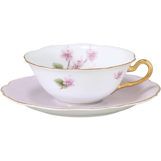 Okura Toen <Limited to directly managed stores> Hana Violet Series 1st "Nagahashi Violet" Flavored Tea Cup & Saucer 94C/C260-1