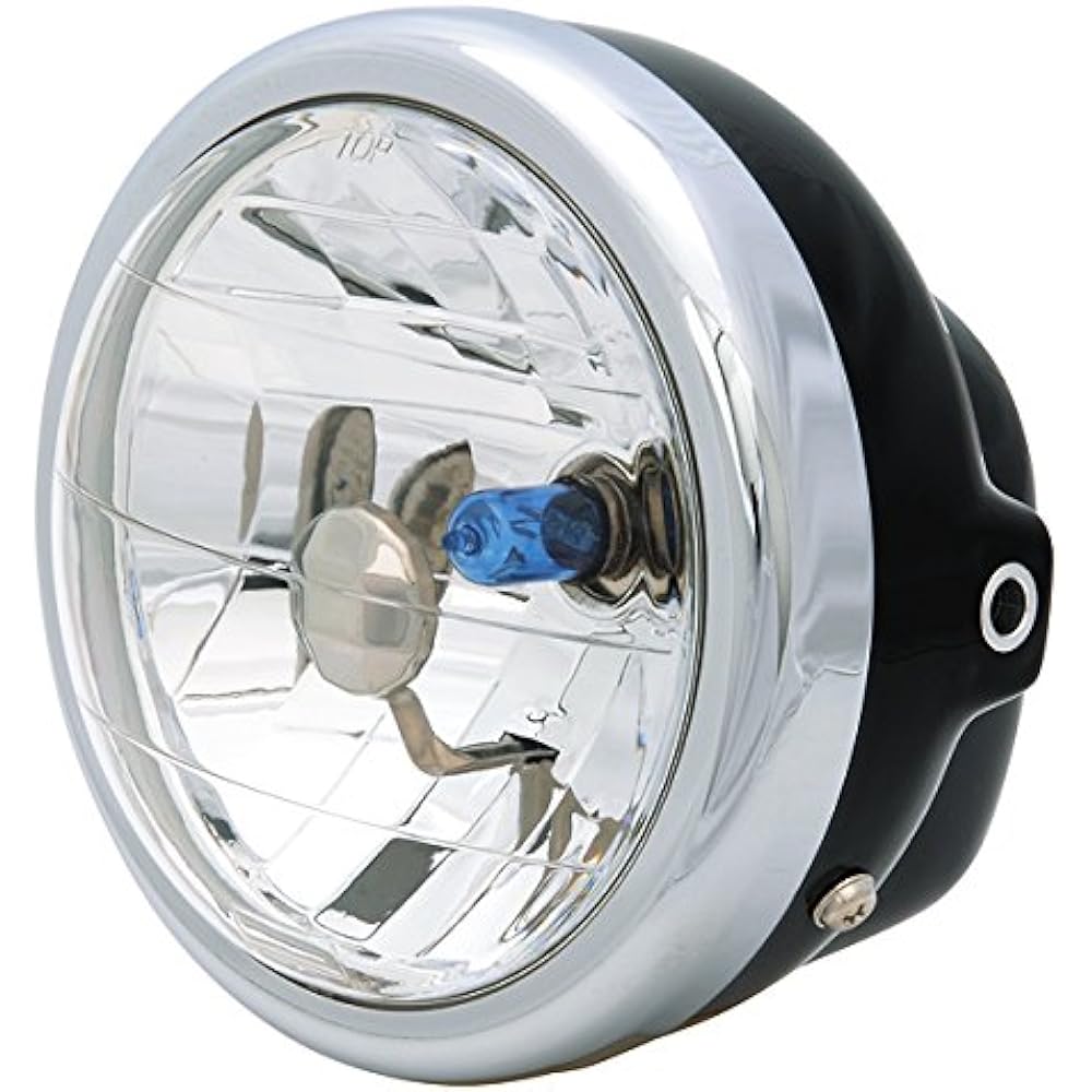 Bike Multi Reflector Headlight Clear Black Case Included PH7 Bulb Universal