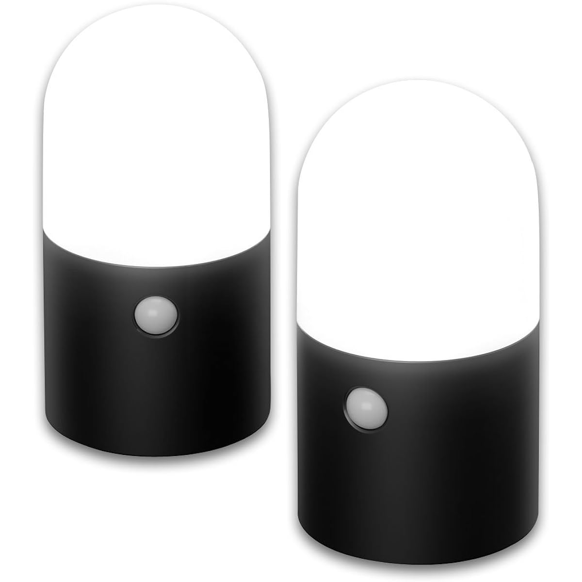 Iris Ohyama Sensor Light Garden LED Battery Operated Round Set of 2 ZSL-MN1M-BKS2