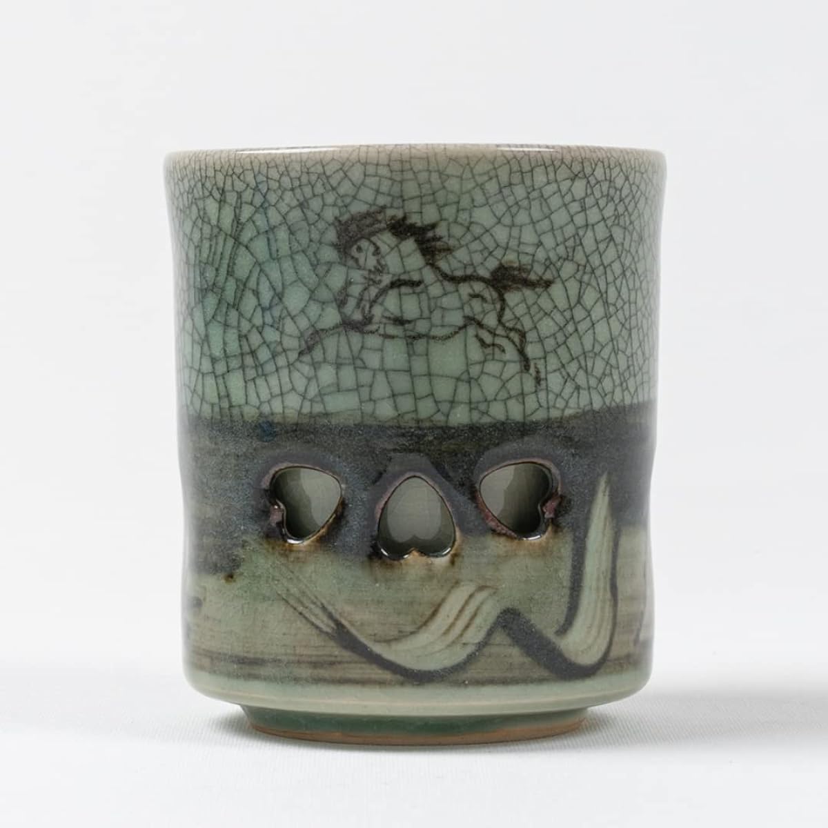 Ohori Soma ware Matsunaga kiln double teacup (2.8 inch)