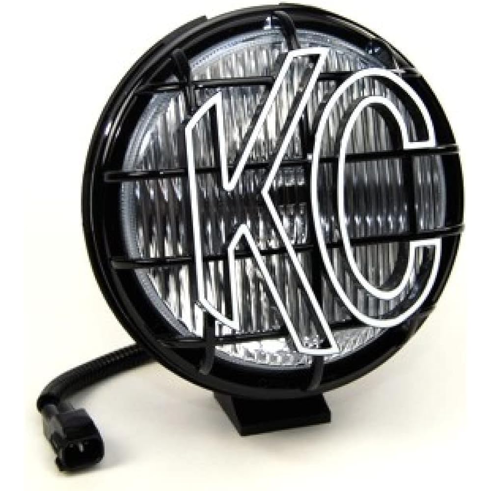 KC HILITES 1134 APOLLO PRO 6 inch 55W replacement Fog Light Polimax Housing and Stone Guard with TJ