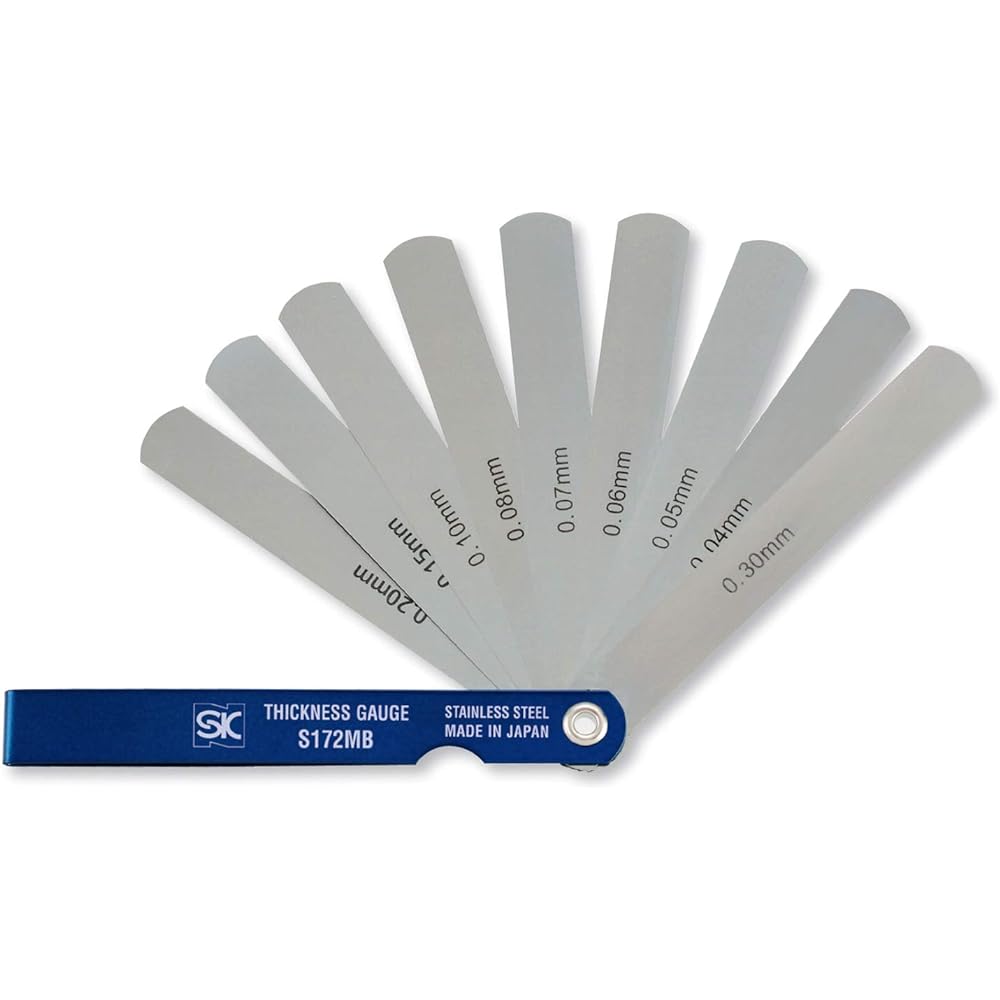Niigata Seiki SK Made in Japan Thickness Gauge (Gap Gauge) Stainless Steel 9 Piece Set 100mm S172MB 0.04-0.30mm