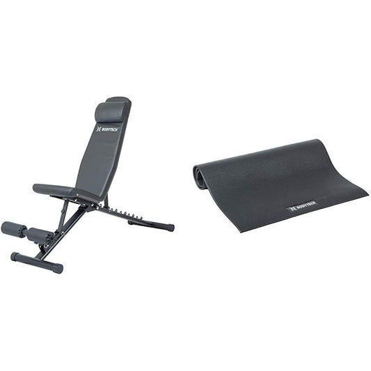 Bodytech Incline Bench, Weight Training Bench, Adjustable Flat Bench, Foldable, Convenient Storage, Muscle Training, Black BTS02CM008
