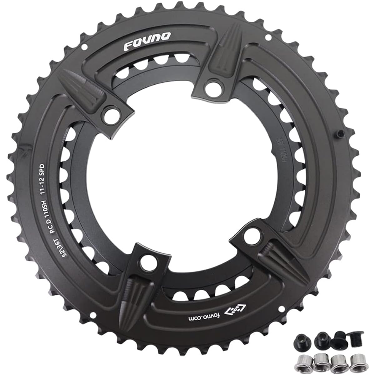 DJC Double Bike Chainring 2x Round Road Bike Gravel for R7100/R8100/R9200/R7000/R8000/R9100/R9000/4700/5800/6800/R2000/R3000 with 4 Bolts