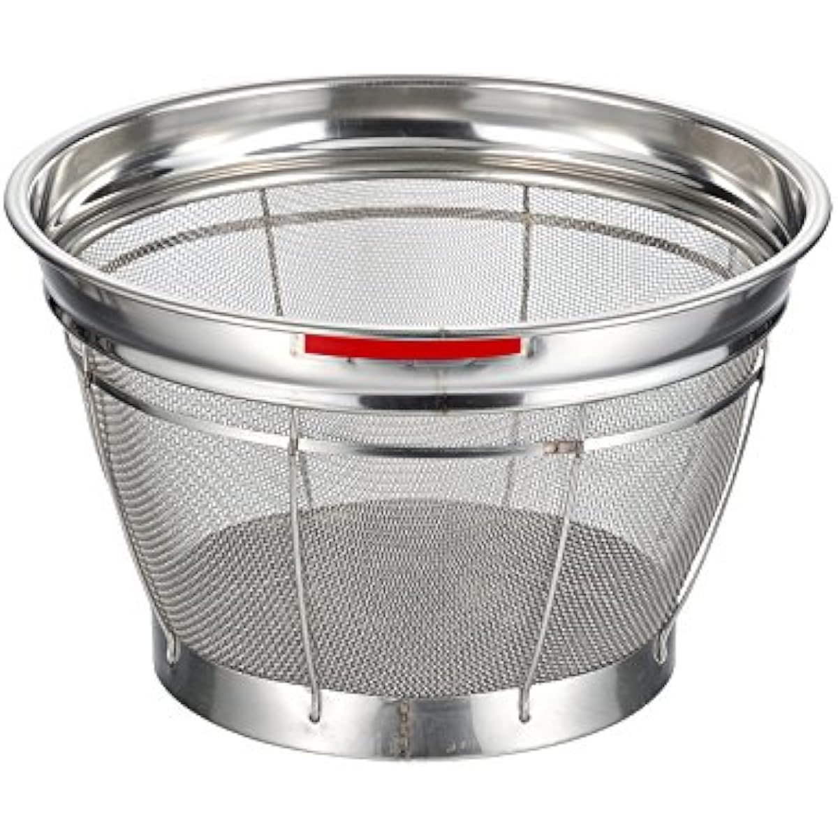 Benkei 18-8 deep colander with color bar 35cm red