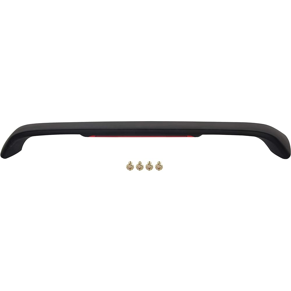 ECOTRIC Rear Trunk Lid Spoiler Wing Let LED Brake Lump Mat Black 1996-2000 HONDA CIVIC 2DR Coupe compatible