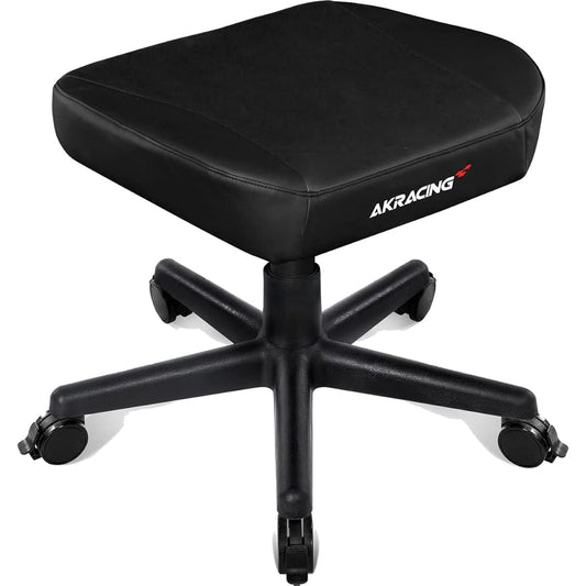 AKRacing Gaming Chair Ottoman Footrest Black Heavy Duty PU Leather Home Remote 3 Year Warranty