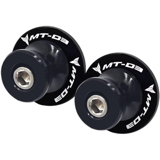 DEMUR 2pcs M6 Motorcycle Swingarm Slider Spool 8mm Stand Screw Protector Accessories Yamaha MT-03 MT03 Mt-03 2015-2020 2018 2019 Swingarm Slider Spool (Size: A Black)