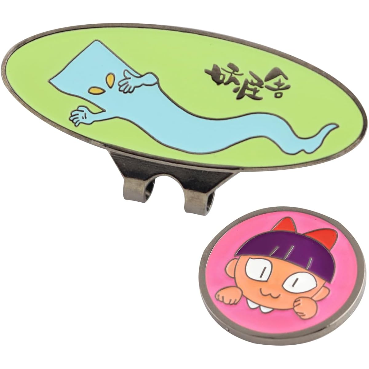 GeGeGe no Kitaro Magical Golf Marker & Clip Set Ittan Momen & Neko Musume