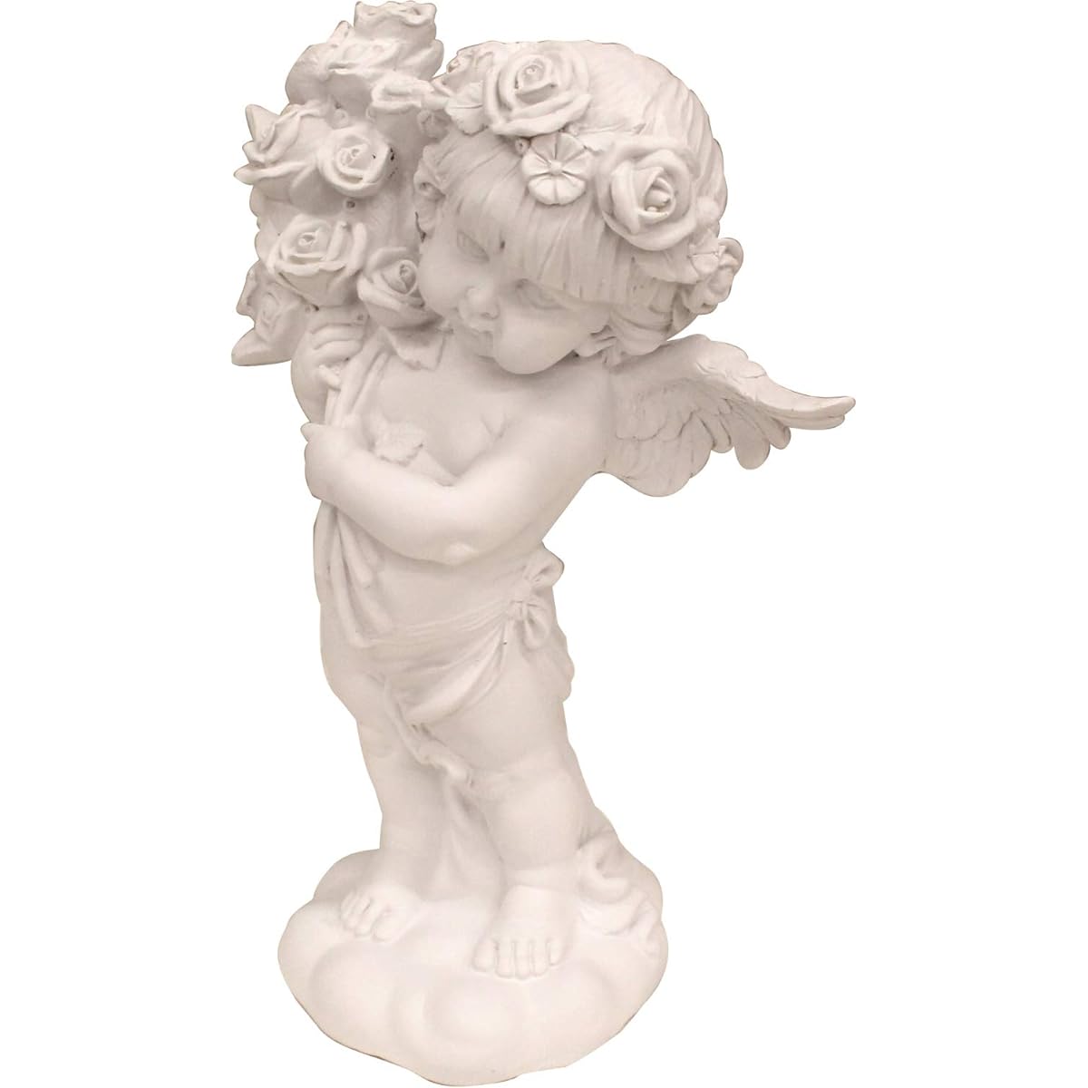 Angel holding a bouquet (large) white 0540507