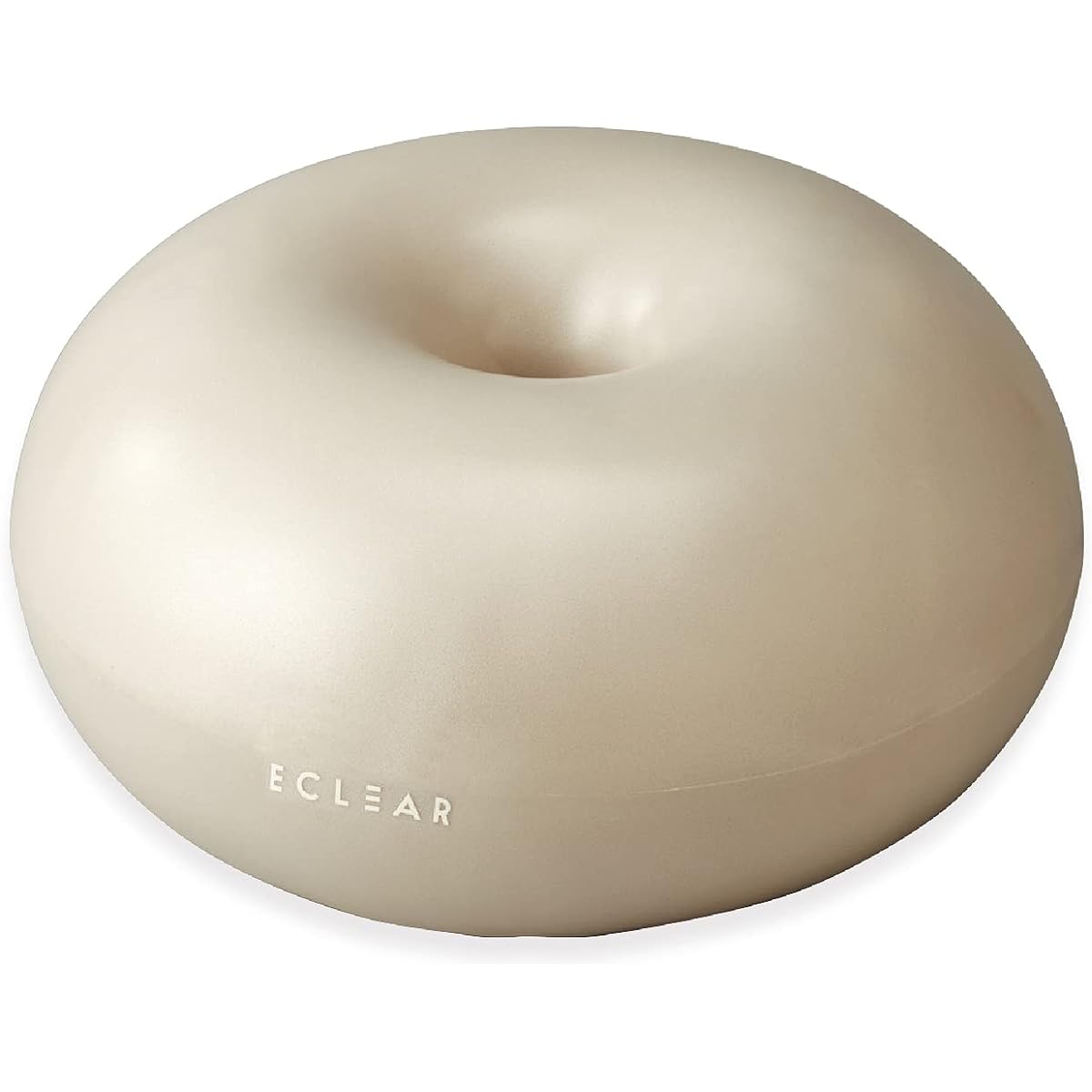 ELECOM Balance Ball 50cm Ekuria Sports Donut Shape L Size Non-Rolling with Pump Ivory HCF-BBDLIV