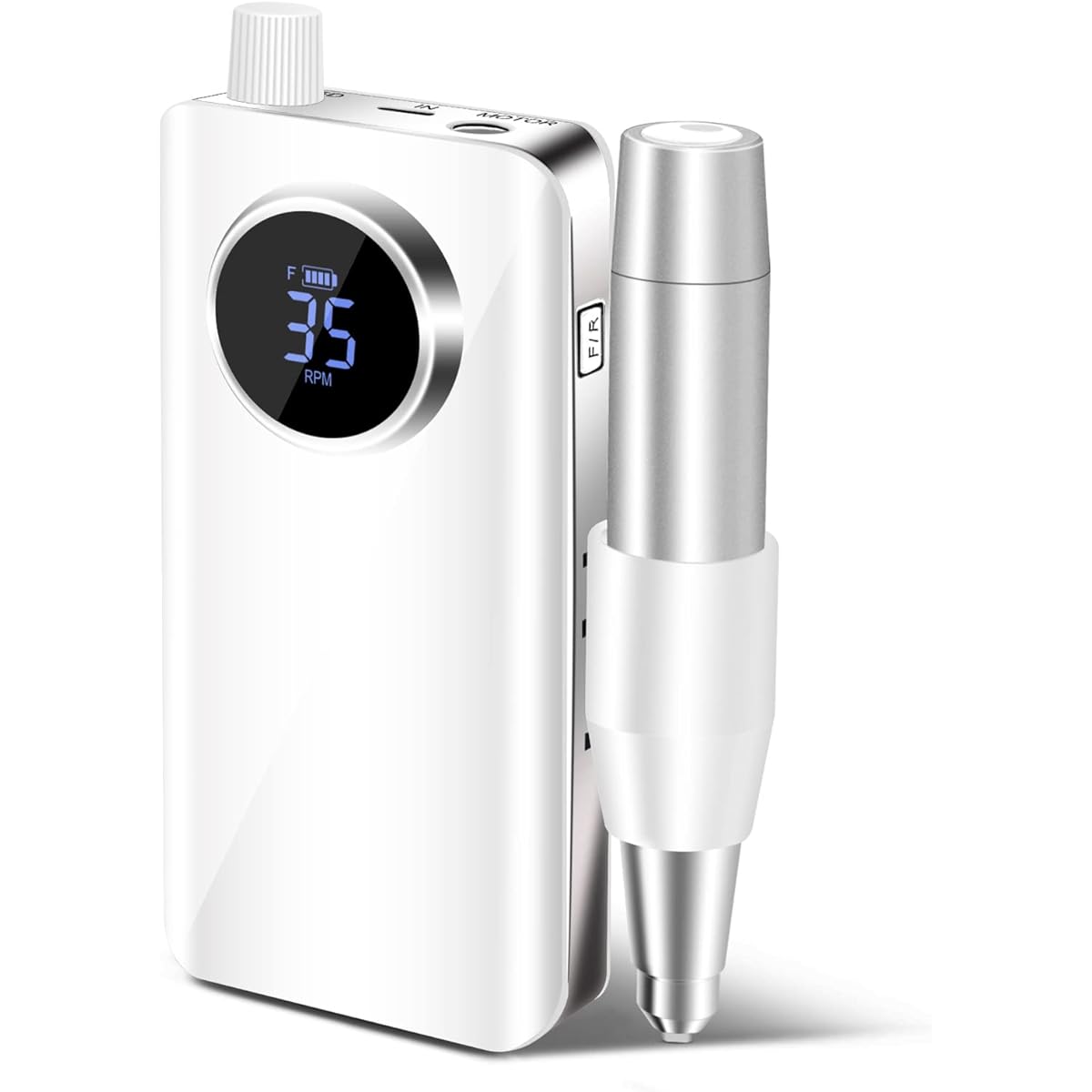 Electric Nail Machine, Portable, 7800mAh, Replaceable Bits Forward/Reverse Rotation, 0~35000rpm Stepless Adjustment, Overheating Prevention Function, Low Vibration, Nail Clipping, Nail Polishing, Exfoliation, Cuticle Treatment, Suitable for Business, Hom