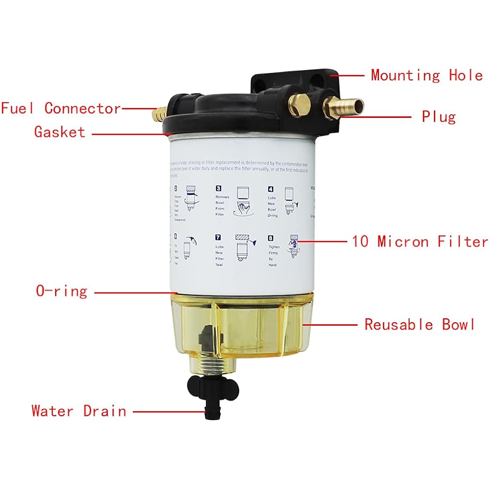 S3213 fuel remedy marine kit 10 micron filter effect 3/8 inch NPT outdoor unit Mercury 35-60494-1, 18-7932-1, 18-17928, 35-8090977
