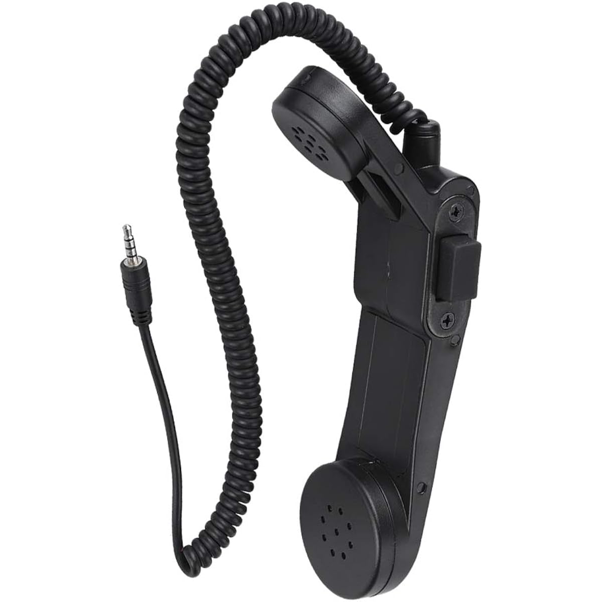 Radio Hand Microphone, Military Radio Handheld Handset Microphone Speaker 3.5mm Retro Telephone Handset Abu Black 3.5mm Plug Handheld Speaker Microphone HiFi Sound Shoulder Handheld Retro Telephone Handset