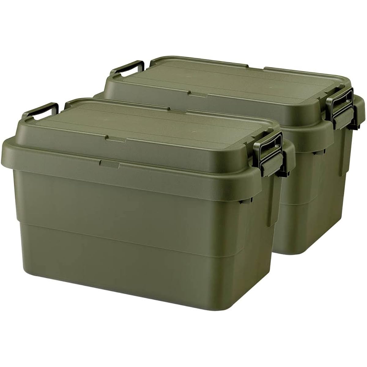 Squirrel Storage Box Stacking Trunk Cargo Green 50L Made in Japan TC-50S Set of 2