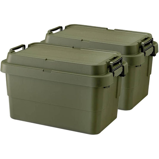 Squirrel Storage Box Stacking Trunk Cargo Green 50L Made in Japan TC-50S Set of 2