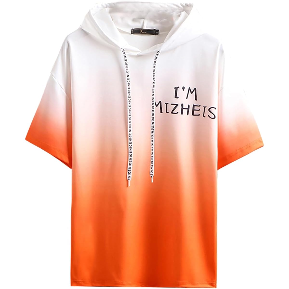 [SUKINANA] Men's Parka, Summer Clothes, Short Sleeve T-Shirt, Casual, Stylish, Large Size, Hooded, Sports, Loose, Gradient Pullover, Spring, Summer, Autumn