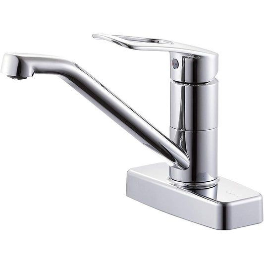 SANEI Single Mixer Faucet for Mini Kitchen, Water Saving Faucet, Eco Faucet, Foaming, Water Splash Prevention, Installation Pitch 102mm K77CEV-13