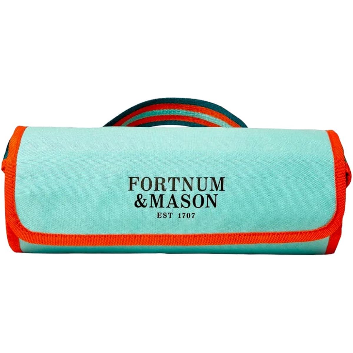 Fortnum & Mason [Fortnum & Mason] Nile Light Blue Striped Made from Recycled PET Bottle, Compact and Portable with Handle, Picnic Mat, Leisure Sheet, Mat [Parallel Import]