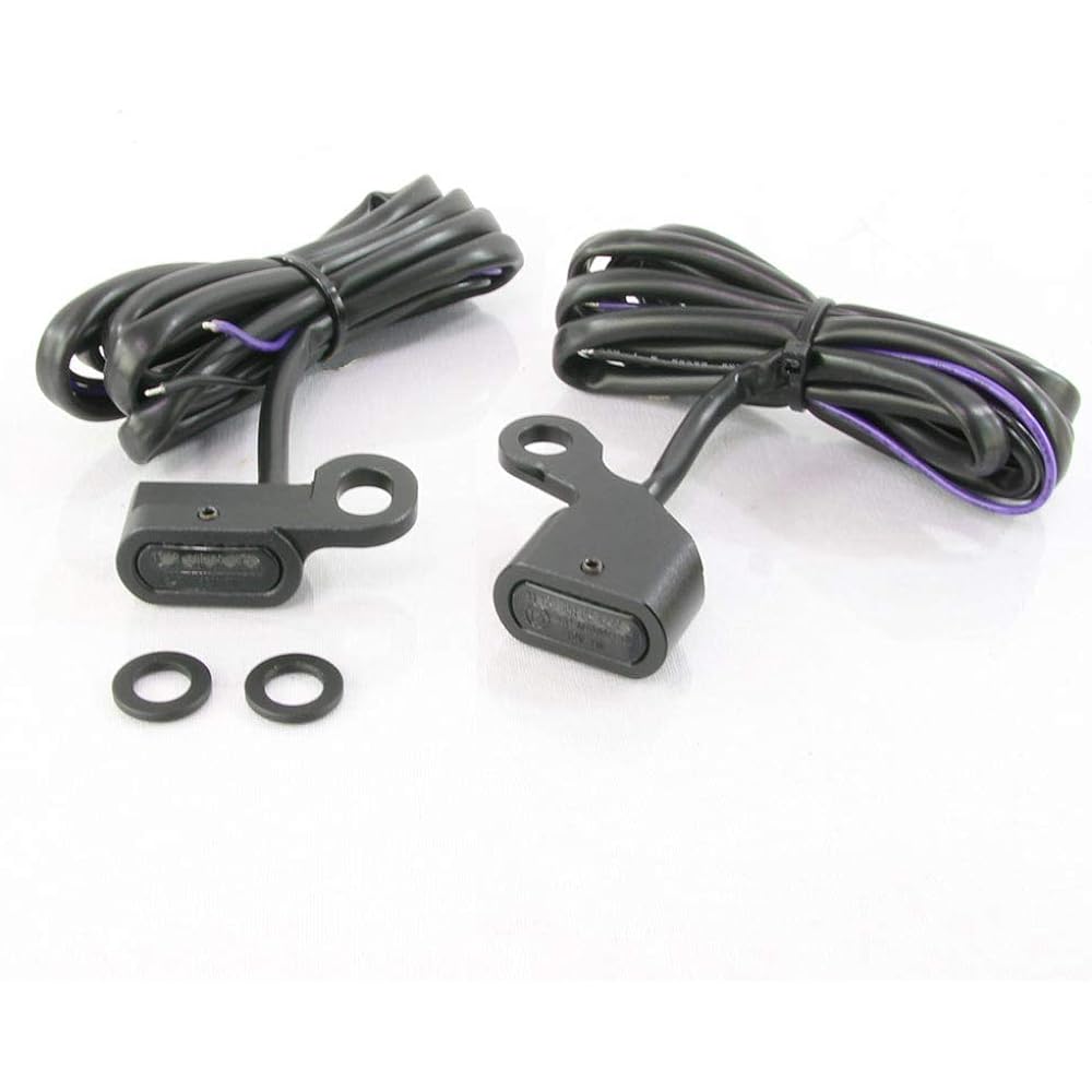 Harley Sportster Softail Dyna LED Relocation Micro Mini Turn Signal Black Body Smoke Lens for XL883 XL1200