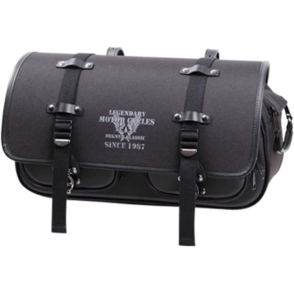 DEGNER Military Taste Muffler Side Compatible Textile Saddle Bag MILITARY TASTE TEXTILE SADDLEBAG Black NB-183