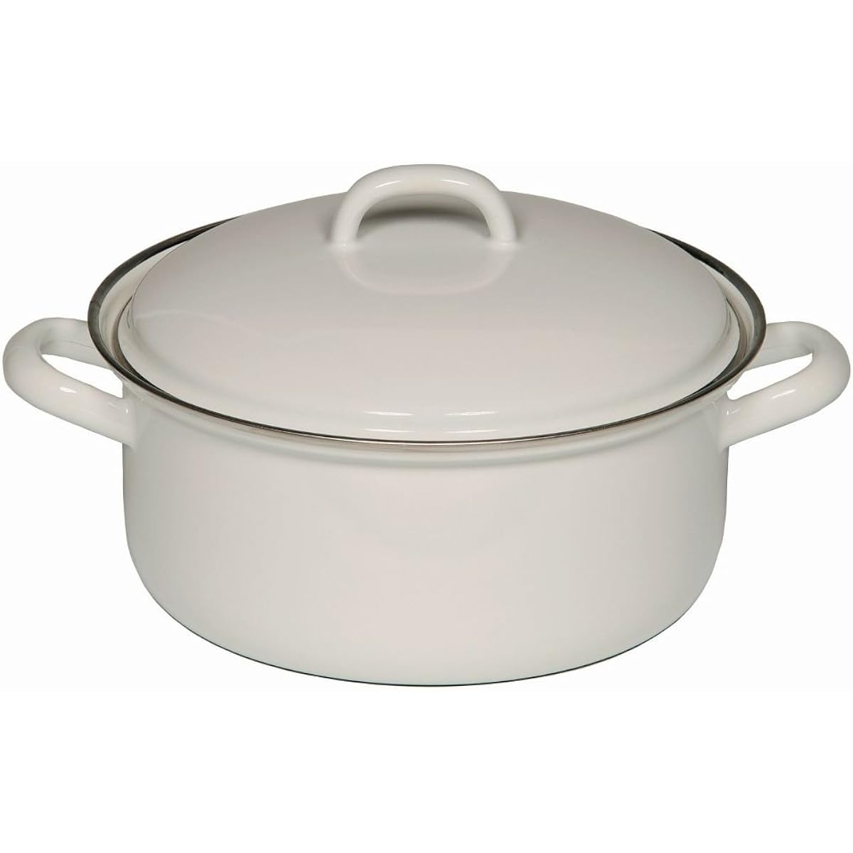 RIESS Two-handed pot white 1kg casserole m.Deckel 16cm 1L 0128-033