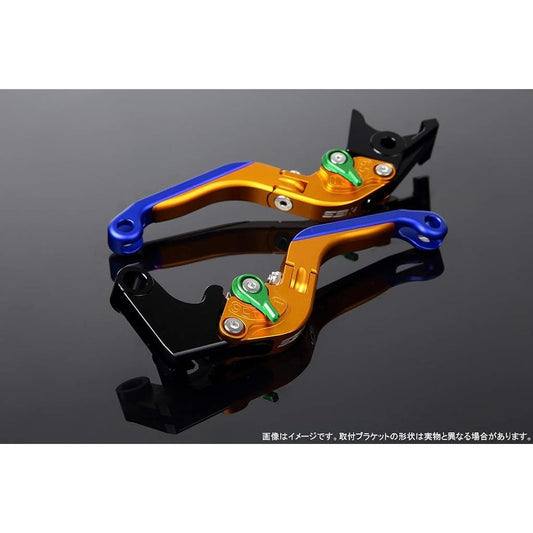 SSK Adjust Lever Foldable Extension Lever Color: Matte Gold Adjuster Color: Matte Green Extension Color: Matte Blue LVGM020GD-GNBE