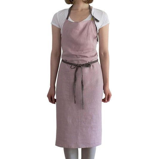 Linen full apron Manon <Ruby> A277 [Lino e Lina/Lino e Lina] Mustard W100 x L100 cm