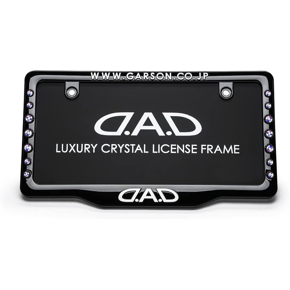 DAD Garcon D.A.D Crystal License Frame II (Number Frame) Front Model [Black/White] Aurora SB192-01-02