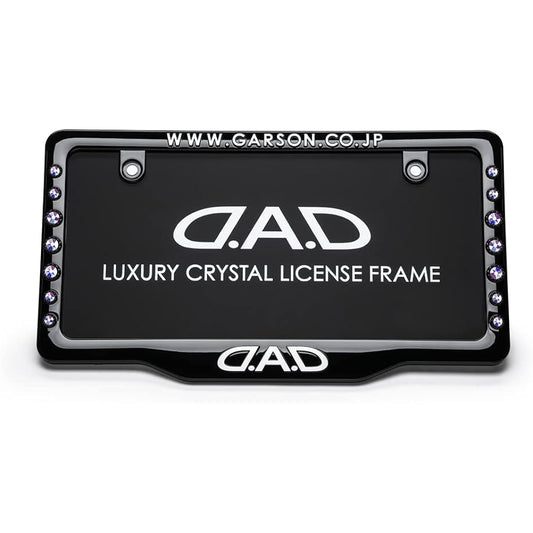 DAD Garcon D.A.D Crystal License Frame II (Number Frame) Front Model [Black/White] Aurora SB192-01-02