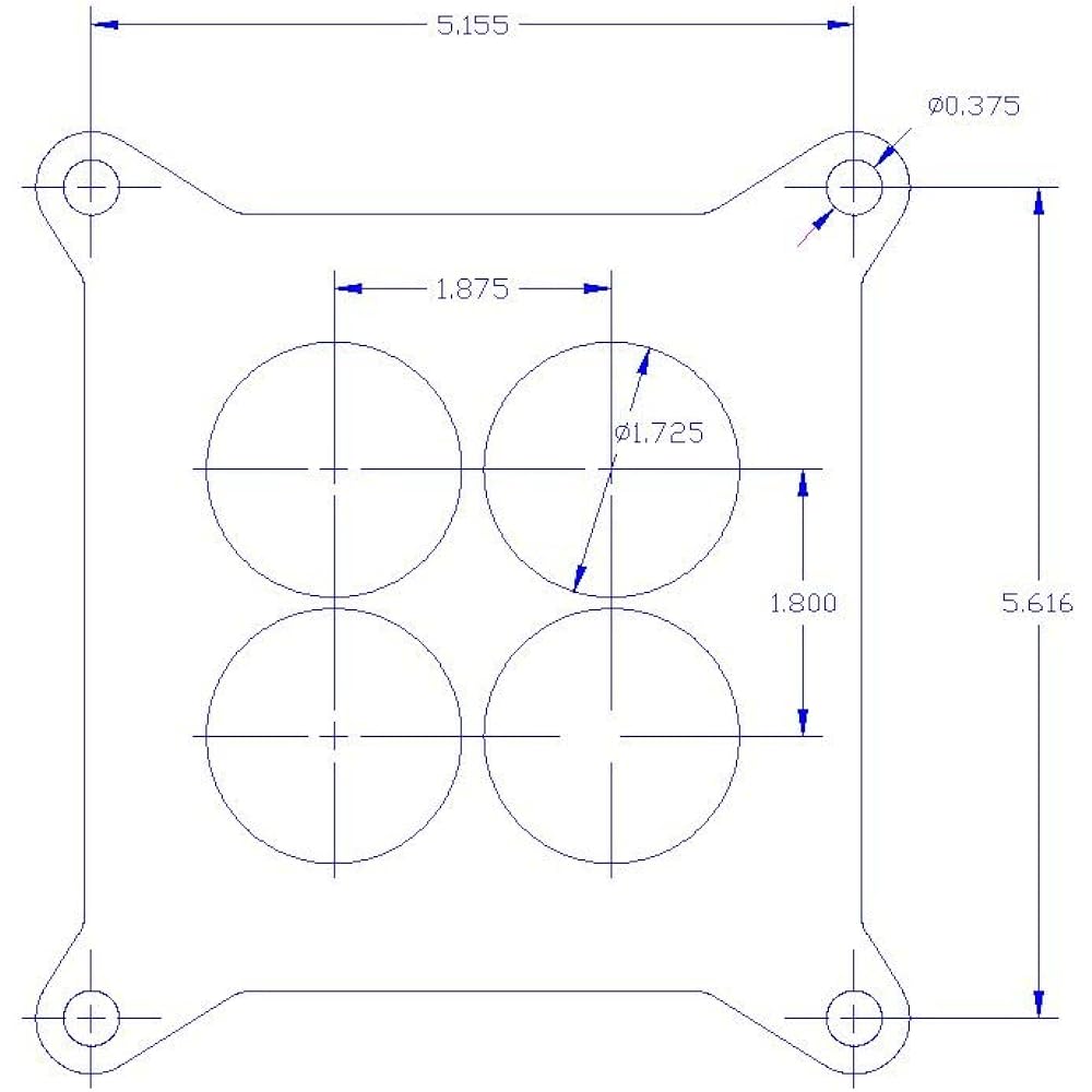 Canton Racing Products Phenol Carburetor Spacer 85-154 (4150/4160 HOLLEY 4 Hole 1/4 inch) 1 pack