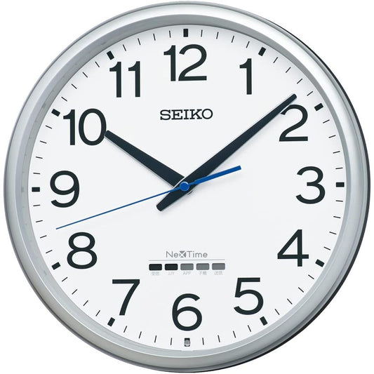 Seiko Clock Wall Clock Office Type Radio Wave Seiko Nextime Silver Metallic Diameter 310 x 51mm ZS254S