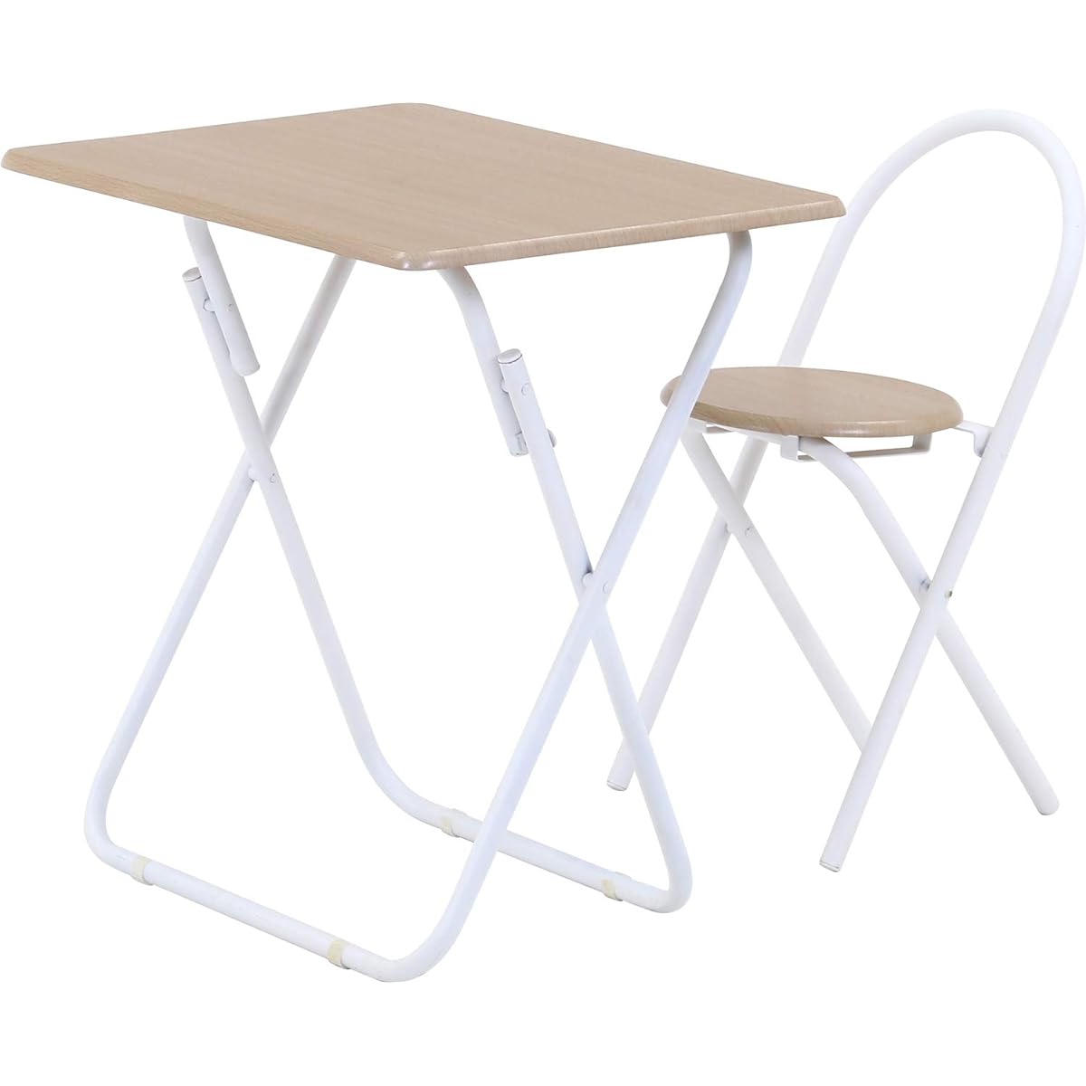 Fuji Boeki Folding Table Desk Set Width 70cm Depth 50cm White 19358