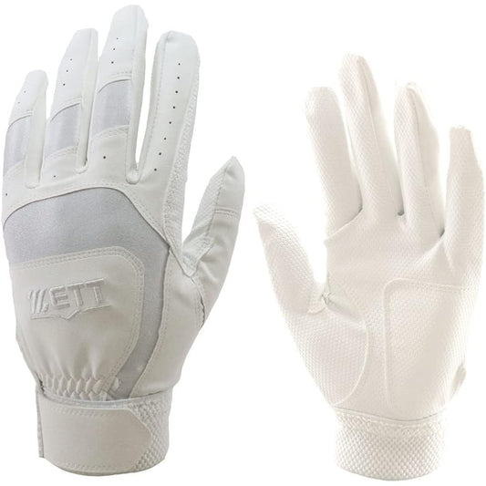 [ZETT] Batting gloves for high school students, for both hands, bg613hs white black