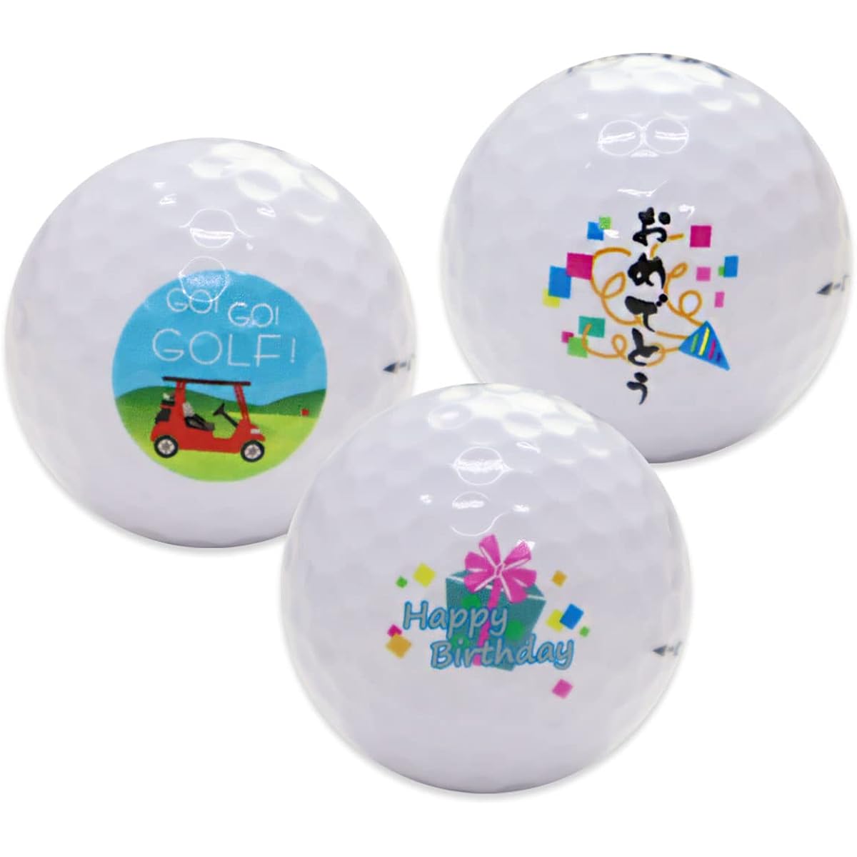 3 illustrated golf balls (SRIXON DISTANCE) with design For gifts, presents, 60th birthday celebrations, retirement gifts, Father's Day, Respect for the Aged Day, Birthdays, Events