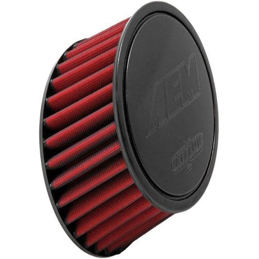 AEM 21-201DK Universal Dira Flow Clamp On Air Filter: Round Tapered Flange ID 2.5 inch (64mm) Flange ID height 130mm Base 6 inch (152mm) Base 130mm Top